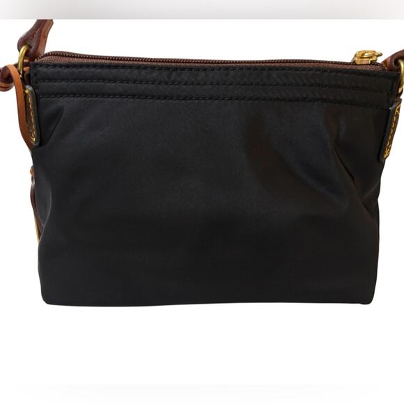 Dooney & Bourke Vintage Black Bag with Brown Embroidered Duck and Brass Hangtag - Picture 3 of 10